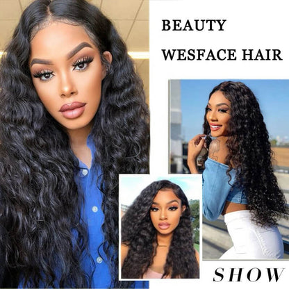 ldjoy Deep Wave 4 Bundles Hair Weft With 13x4 Lace Frontal Human Hair