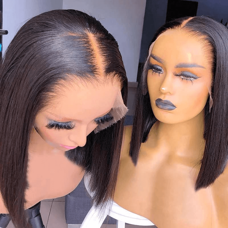 Ldjoy Straight Full Lace Bob Wig Pre-plucked Clean Hairline Bleached Knots Short Straight Bob Wig