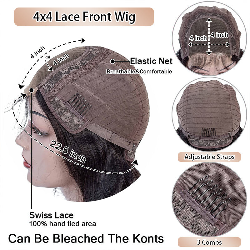 Ldjoy Loose Deep Wave 4x4 Lace Closure Wig Natural Black Human Hair Wig