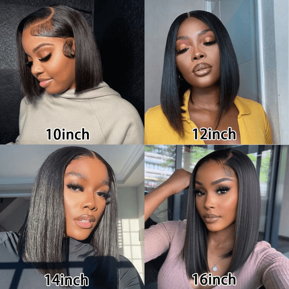 Ldjoy Straight Full Lace Bob Wig Pre-plucked Clean Hairline Bleached Knots Short Straight Bob Wig