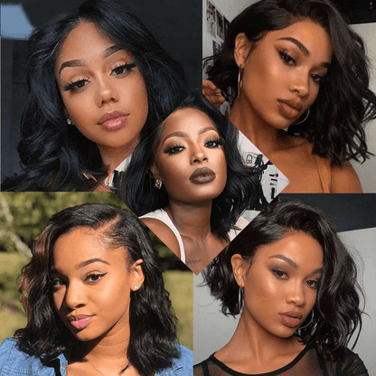 Ldjoy Wigs 4x4 Short Bob Body Wave Glueless Lace Closure Wigs Loose Wave Wigs Brazilian Virgin Remy Hair Wig