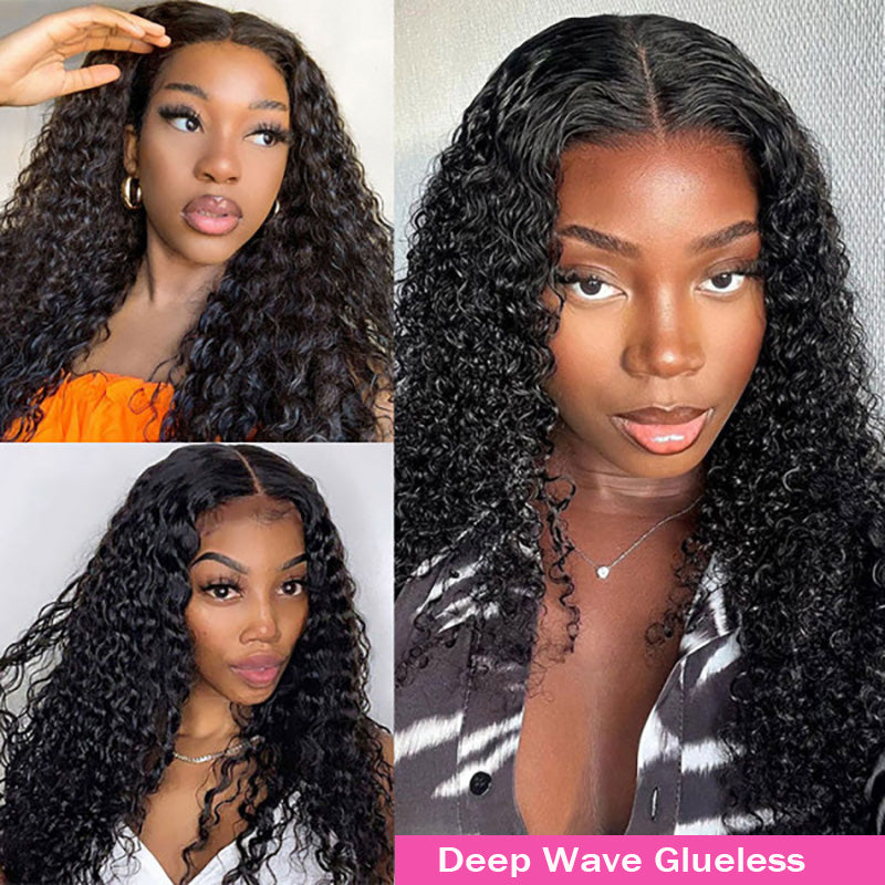 Curly Glueless Wig 5x5 &amp; 4x6 Pre Cut HD Lace Natual Black Human Hair Ldjoy Wigs