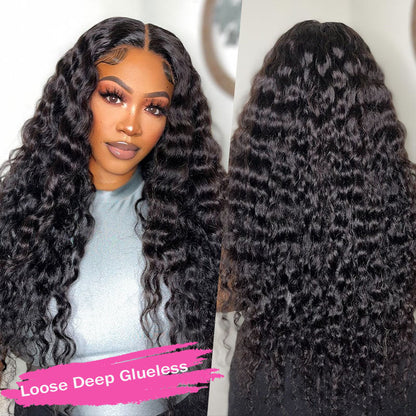 Curly Glueless Wig 5x5 &amp; 4x6 Pre Cut HD Lace Natual Black Human Hair Ldjoy Wigs