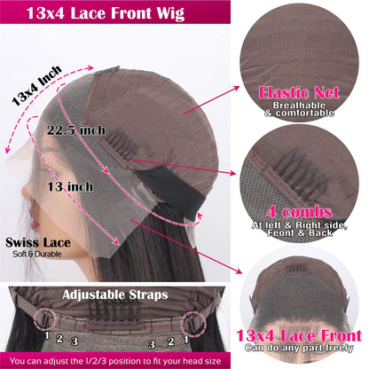 Ldjoy Chocolate Brown Body Wave Human Hair Wig 13x4 Lace Front Wig Pre-plucked For Women