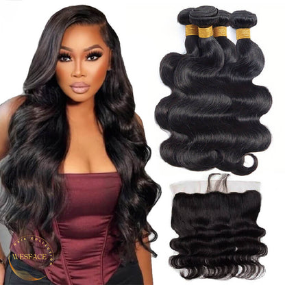 Ldjoy Body Wave 4 Bundles With 13x4 Lace Frontal Free Part