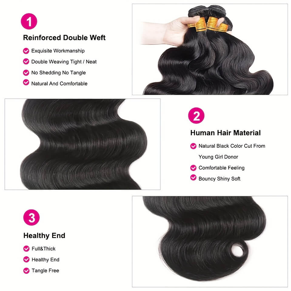 Ldjoy Body Wave 4 Bundles With 13x4 Lace Frontal Free Part