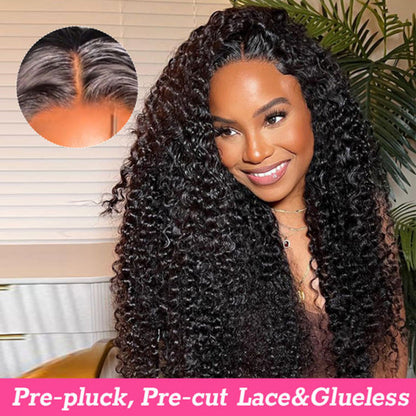 Curly Glueless Wig 5x5 &amp; 4x6 Pre Cut HD Lace Natual Black Human Hair Ldjoy Wigs