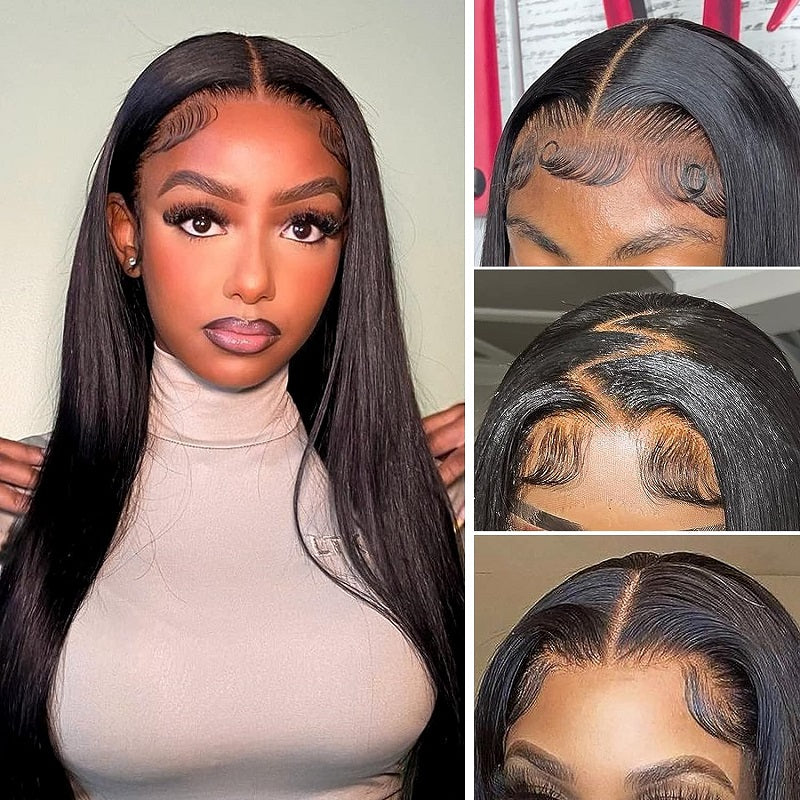 Ldjoy Straight 5x5 HD Lace Closure Wig Natural Black Human Hair Wig