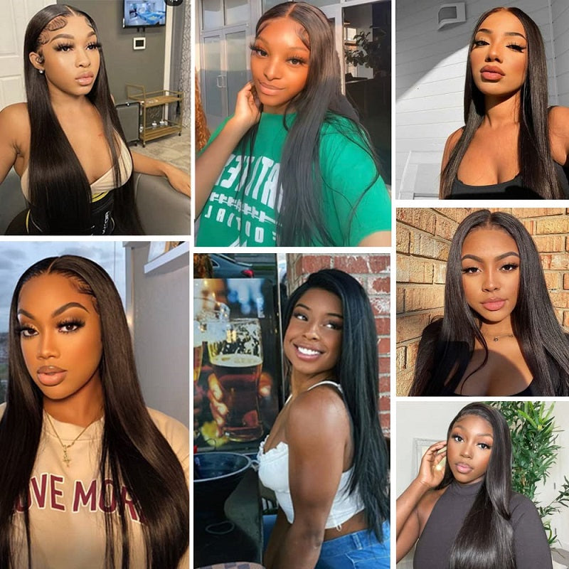 Ldjoy Straight 5x5 HD Lace Closure Wig Natural Black Human Hair Wig