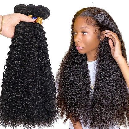 Ldjoy Curly 3 Pcs Bundles Natural Black Human Virgin Hair