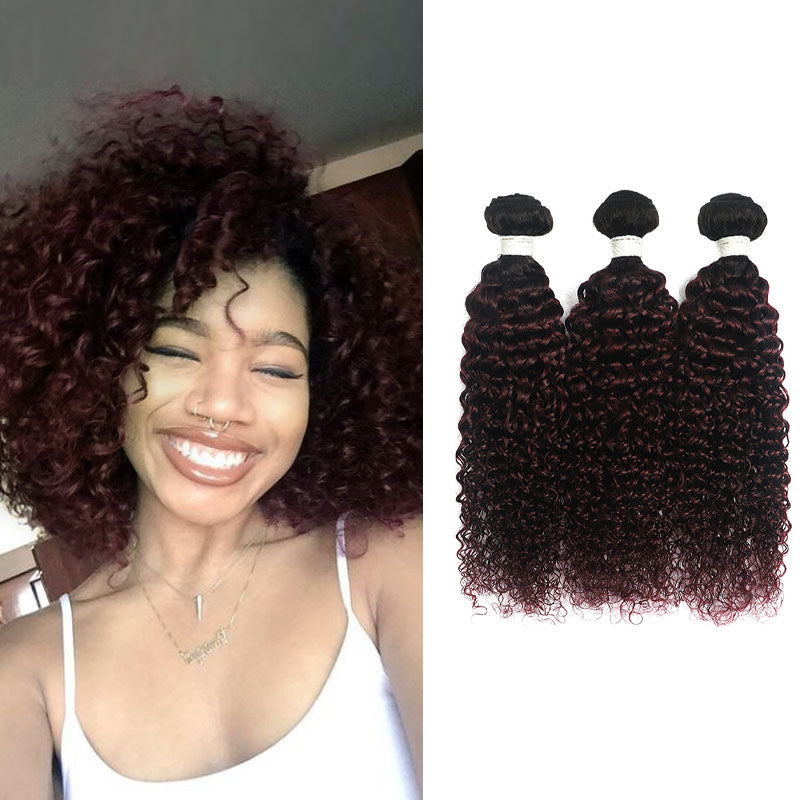 Ldjoy Curly 3 Pcs Bundles Natural Black Human Virgin Hair