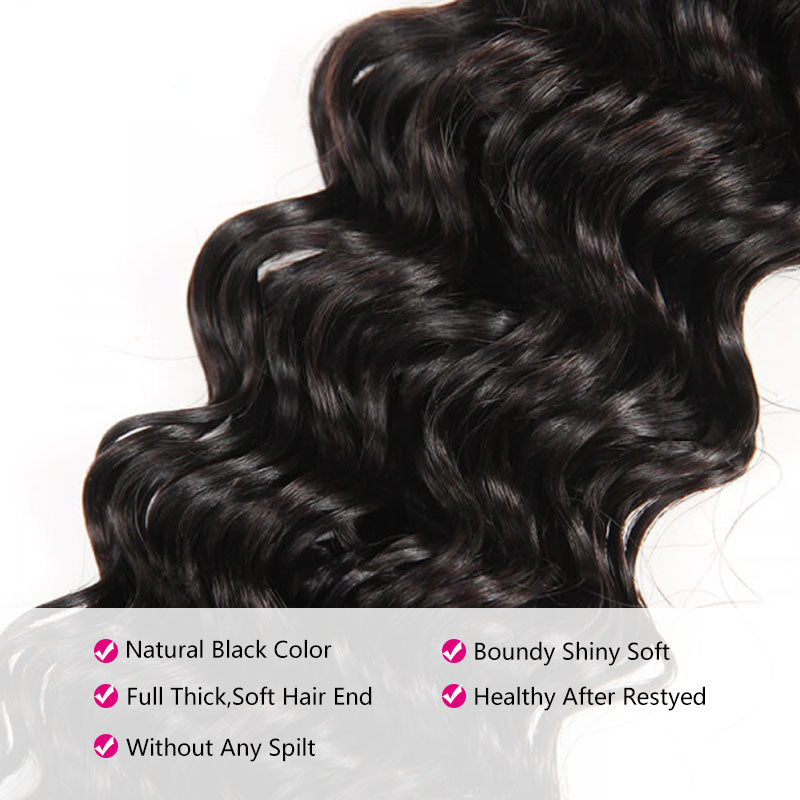 Ldjoy Deep Wave 1 Bundle 100% Unprocessed Brazilian Virgin Hair