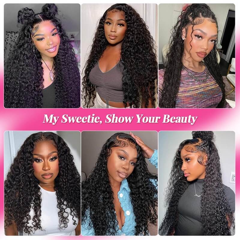 Ldjoy Deep Wave 13x6 HD Lace Front Wig Natural Black Human Hair Wig