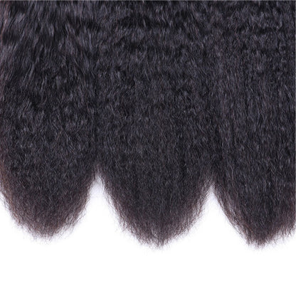 Ldjoy Kinky Straight 14-30 Inch 3 Pcs Bundles Natural Black Human Hair