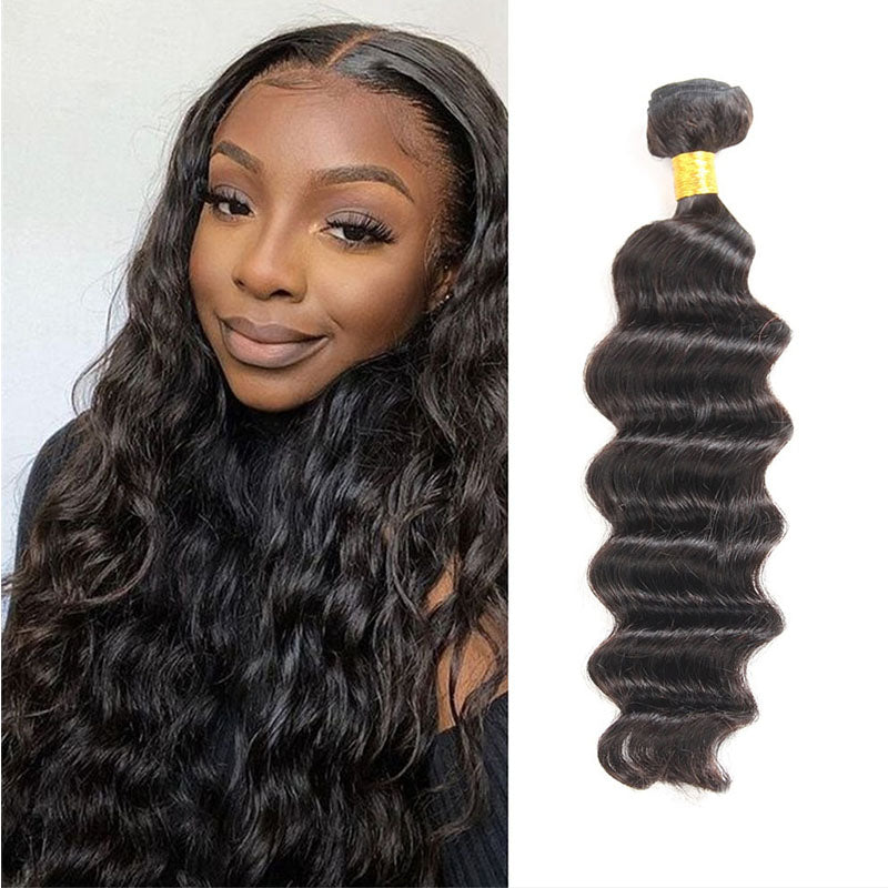 Ldjoy Loose Deep Wave 3 Pcs Bundles Natural Black Human Virgin Hair