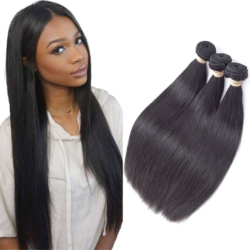Ldjoy Straight 3 Pcs Bundles Natural Black Human Hair