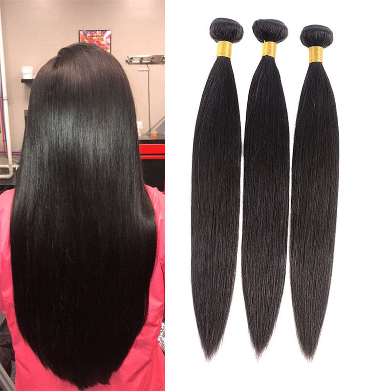 Ldjoy Straight 3 Pcs Bundles Natural Black Human Hair