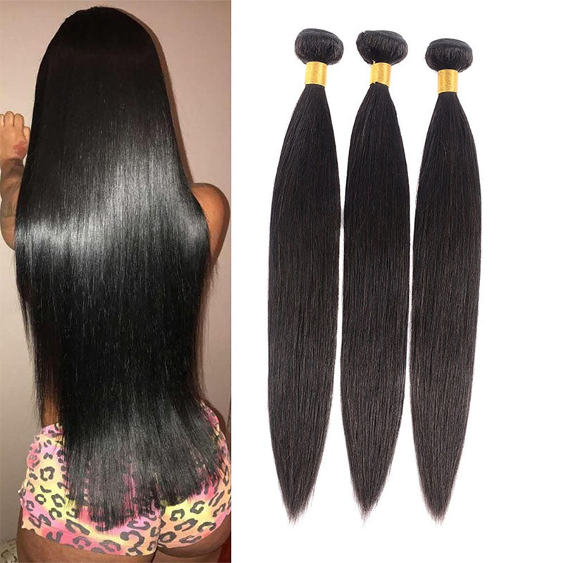 Ldjoy Straight 3 Pcs Bundles Natural Black Human Hair