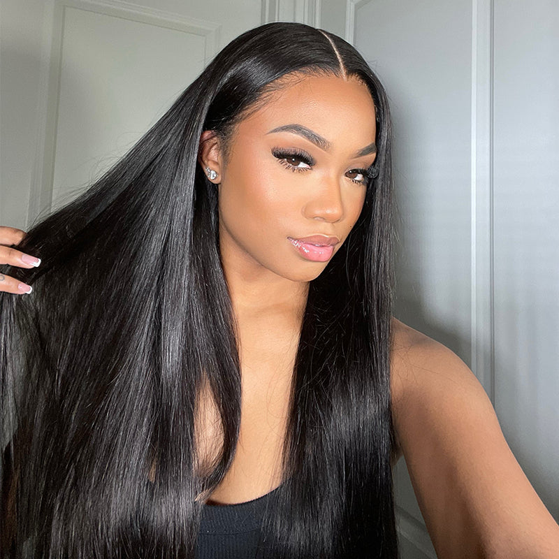 Real Swiss 5x5 HD Lace Closure Straight Wig - Ldjoy WigsLdjoy Straight 5x5 HD Lace Closure Wig Natural Black Human Hair Wig