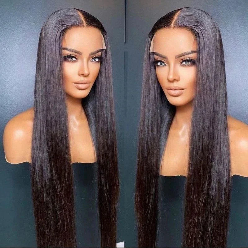 Ldjoy Straight T Part Wig Natural Black Human Hair Wig For Women 180% Density