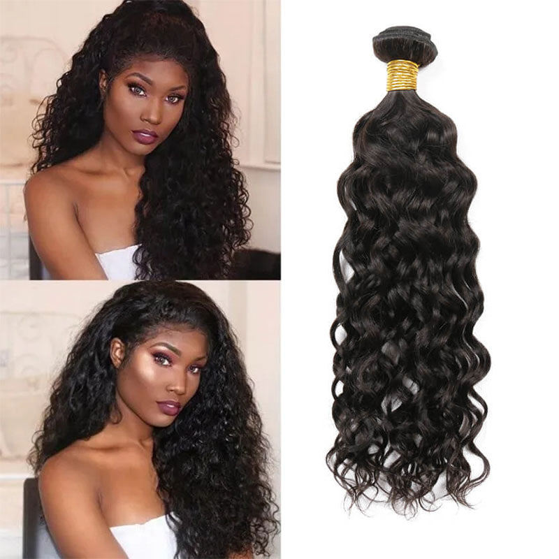 Ldjoy Water Wave 1 Bundle Hair Weft Natural Black Human Hair