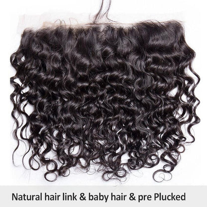 Ldjoy Water Wave 1 Pcs  Lace Frontal Natural Black Human Hair
