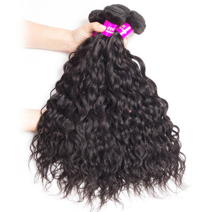 Ldjoy Water Wave 4 Bundles Human Hair Natural Black