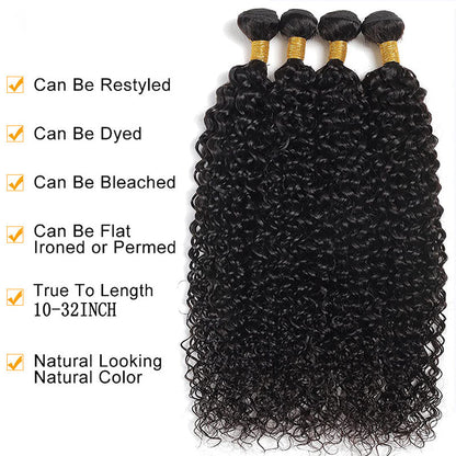 Ldjoy Water Wave 4 Bundles Human Hair Natural Black