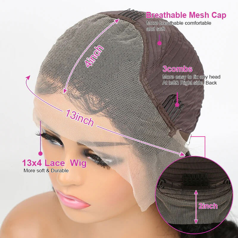 Ldjoy Hair 13x4 Curly Lace Front Wigs Human Hair Pre Plucked For Black Women Pre Bleached Invisible Knots